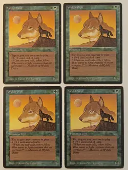 Magic the Gathering - 4 x Wyluli Wolf - Playset - Arabian Nights - MtG - Image 1
