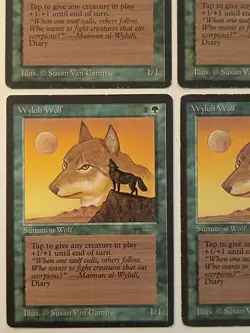 Magic the Gathering - 4 x Wyluli Wolf - Playset - Arabian Nights - MtG - Image 4