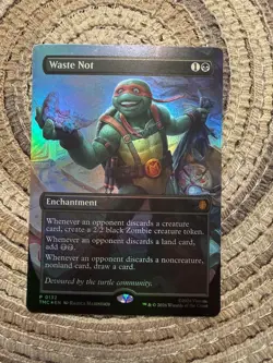 WASTE NOT FOIL [Borderless] - Promo - TMC TMNT MTG #0132 Pizza Box Free Ship - Image 1