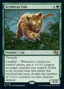 Scythecat Cub: MtG Magic the Gathering Foundations Jumpstart Rare - Image 1