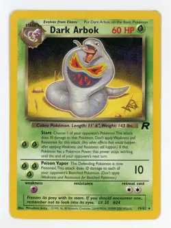 Dark Arbok W Stamp - Pokemon 2000 Rocket #19 VG-EX / EX - Image 1