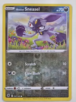 Hisuian Sneasel - 092/189 - SWSH10: Astral Radiance - POKEMON REVERSE HOLO - Image 1