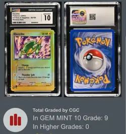 CGC 10 (POP 9!) Electrike 2003 Reverse Holo- EX Ruby & Sapphire Pokemon - 30/109 - Image 2