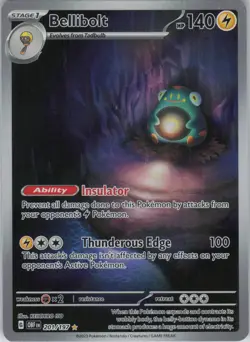 Bellibolt 201/197 Illustration Rare Obsidian Flames Pokemon Near Mint - Image 1