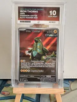 Pokemon TCG Iron Thorns SVP 098 Pokemon Center Stamped Black Star Promo ACE 10 - Image 1