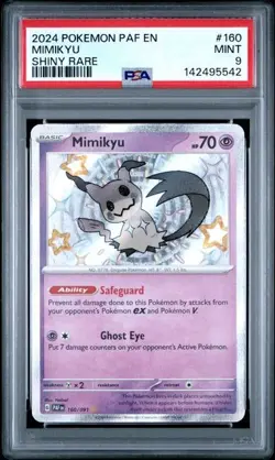 2024 POKEMON PAF MIMIKYU SHINY RARE EN-PALDEAN FATES 160 PSA 9 - Image 1