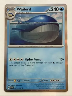 Pokemon TCG Journey Together Wailord Holofoil 041/159 NM Rare - Image 1