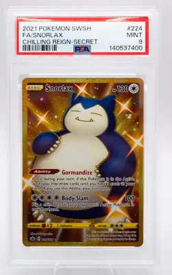 Snorlax Secret Rare Full Art 224/198 Pokemon Chilling Reign PSA 9 Mint 20 - Image 1