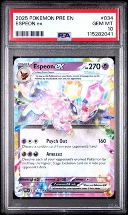 Pokemon TCG Espeon EX 034/131 Prismatic Evolutions PSA 10 - Image 3