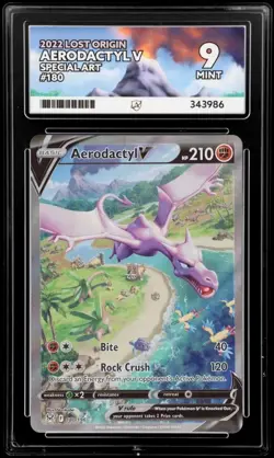 🔹ACE 9 MINT🔹Aerodactyl V 180/196 Special Art Holo🔸Lost Origin 2022 Pokemon - Image 1