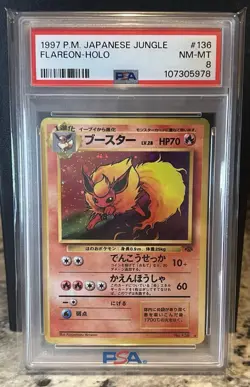 Flareon Holo 136 Japanese Vintage Pokemon 1997 PSA 8 Near Mint-Mint - Image 3
