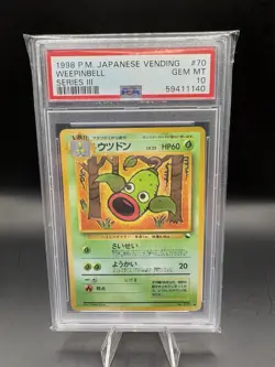 PSA 10 💎 GEM MINT Weepinbell #70 Vending Series III Japanese Pokemon 1998 - Image 1