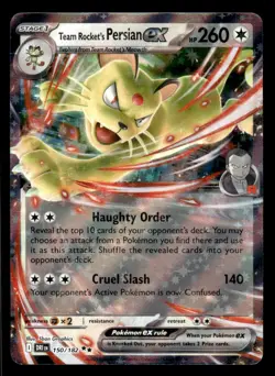 Pokemon TCG Destined Rivals #150/182 Team Rocket's Persian ex - Image 1