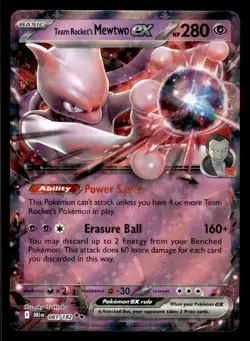 Pokemon TCG Destined Rivals #081/182 Team Rocket's Mewtwo ex - Image 1