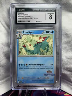 Feraligatr 213 Promo STAMPED Pokemon TCG Illustration Contest 2024 Graded CGC 8 - Image 1