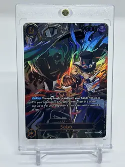 SABO One Piece OP07-118 Carrying On His Will (SP) ENGLISH SEC Secret Rare NM - Image 1