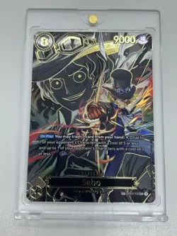 SABO One Piece OP07-118 Carrying On His Will (SP) ENGLISH SEC Secret Rare NM - Image 3