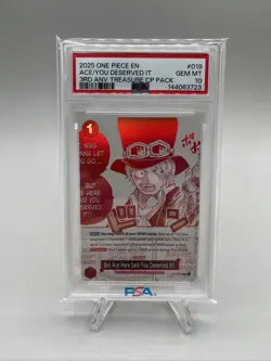 One Piece TCG 3rd ANV Treasure CP Pack Ace/ You Deserved It PSA 10 #OP13-019 - Image 1