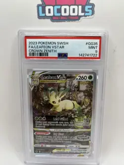 Pokemon Leafeon VSTAR GG35/GG70 Crown Zenith Gallery Full Art Holo PSA 9 - Image 1