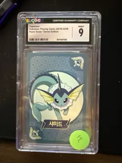 CGC 9 Vaporeon 2019 Korean Point Salad Eevee Edition Playing Cards - Image 1
