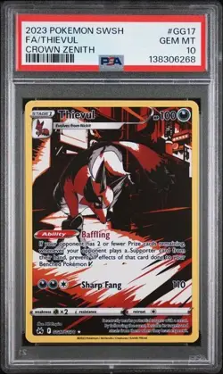 2023 Pokemon Crown Zenith #GG17 Full Art Thievul PSA 10 Card GEM MINT Free Ship - Image 1