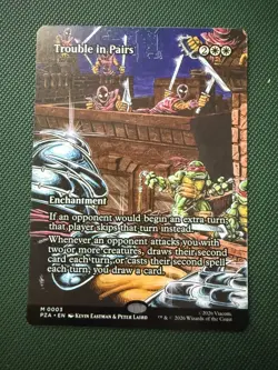 Trouble in Pairs-Borderless Foil M0003 –TMNT Universes Beyond-MTG - Image 1