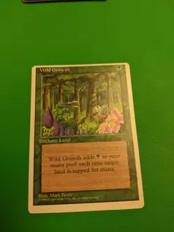 Wild Growth MTG Core Set 4th Edition off center miscut misprint - Image 1
