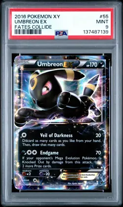 2016 POKEMON XY FATES COLLIDE #55 UMBREON EX PSA 9 - Image 1