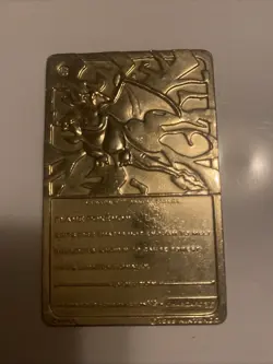 1999 Charizard Pokemon Trading Card 24K Gold Plated, Limited Edition Burger King - Image 2