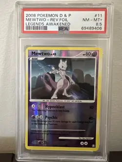 2008 Pokemon D&P Mewtwo Reverse Foil Legend Awakenings PSA 8.5 Pop1! - Image 1