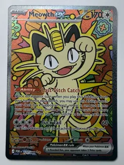 Pokemon Meowth ex 121/088 ENGLISH Special Illustration Rare Perfect Order NM - Image 1