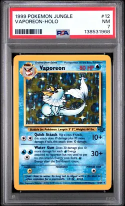 1999 POKEMON JUNGLE #12 VAPOREON-HOLO PSA 7 - Image 1