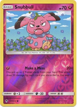 Pokemon - SM8 Lost Thunder - Snubbull - 137/214 - Reverse Holo - NM/M - NEW 820650813443 - Image 1