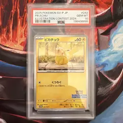 2025 POKEMON JPN SV-P PROMO ILLUSTRATION CONTEST 2024 #242 PIKACHU PSA 10 - Image 1
