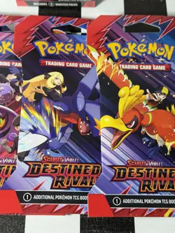 Pokemon TCG DESTINED RIVALS Booster Bundle & 4 Sleeved Art Set - 10 packs total - Image 2