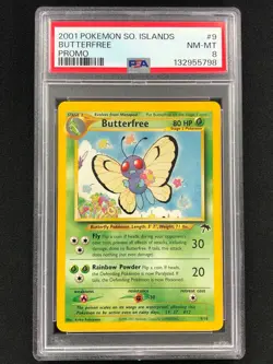 Pokemon 2001 Butterfree 9/18 Islands Promo PSA 8 - Image 1