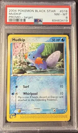 2004 Pokemon Black Star Promo 018 Mudkip Target Promo PSA 8 NM-MT - Image 1
