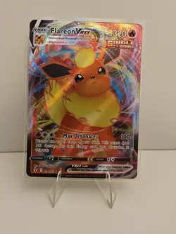 Pokemon Flareon VMAX Ultra Rare Holo Single Strike Evolving Skies 018/203 CLEAN - Image 1