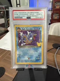 2021 POKEMON CELEBRATIONS CLASSIC COLL #8 DARK GYARADOS-HOLO PSA 10 - Image 1