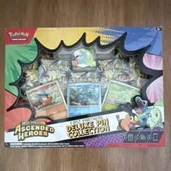 Pokemon TCG Mega Evolution Ascended Heroes Deluxe Pin Box Tepig Totodile Chikor… - Image 1