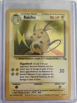 Pokemon TCG Unlimited Fossil Set Raichu 14/62 NM - Image 1