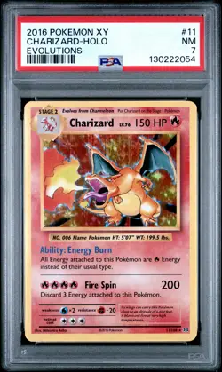 2016 Pokemon Xy Evolutions #11 Charizard-Holo Evolutions PSA 7 - Image 1