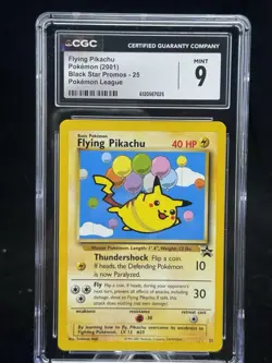 Flying Pikachu #25 Black Star Promo Pokemon League 2001 CGC 9 🎈☁ - Image 1