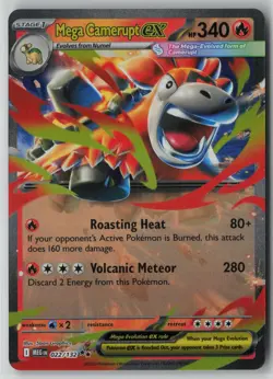 Mega Camerupt ex 022/132 Pokemon TCG Mega Evolution Holo Rare (Near Mint) NM 2 - Image 1