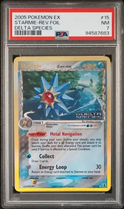 PSA 7 NM Starmie EX Delta Species 15/113 Reverse HOLO Stamped Pokemon Card - Image 1