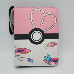Pokemon TCG Pink White Sylveon Zip 4 Slot Binder With 50 Cards Cute - Image 1