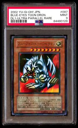 PSA 9 Mint Blue-eyes Toon Dragon DL1-087 Ultra Parallel Rare 2002 Japanese Card - Image 1