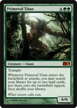 MTG English Primeval Titan NM Foil Magic 2012 Core Set - Image 1