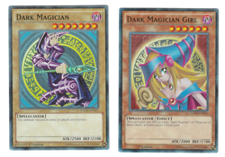 YUGIOH DARK MAGICIAN & DARK MAGICIAN GIRL - 2 CARD SET - YGLD COMMON - 1st Ed - Image 1