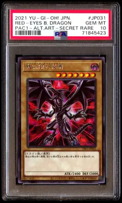PSA 10 Gem Mint Red-Eyes Black Dragon PAC1-JP031 Alt Art SCR 2021 Japanese Card - Image 1